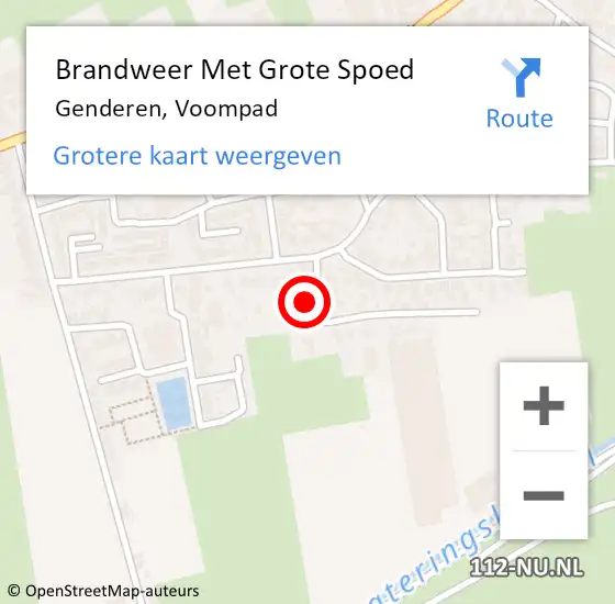 Locatie op kaart van de 112 melding: Brandweer Met Grote Spoed Naar Genderen, Voompad op 5 oktober 2023 11:11