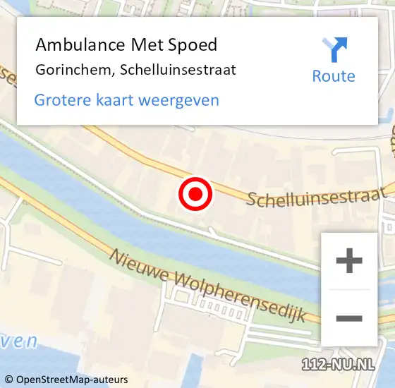 Locatie op kaart van de 112 melding: Ambulance Met Spoed Naar Gorinchem, Schelluinsestraat op 5 oktober 2023 11:58