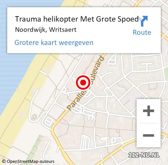 Locatie op kaart van de 112 melding: Trauma helikopter Met Grote Spoed Naar Noordwijk, Writsaert op 5 oktober 2023 12:14