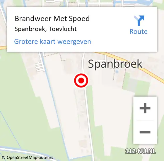 Locatie op kaart van de 112 melding: Brandweer Met Spoed Naar Spanbroek, Toevlucht op 5 oktober 2023 12:17