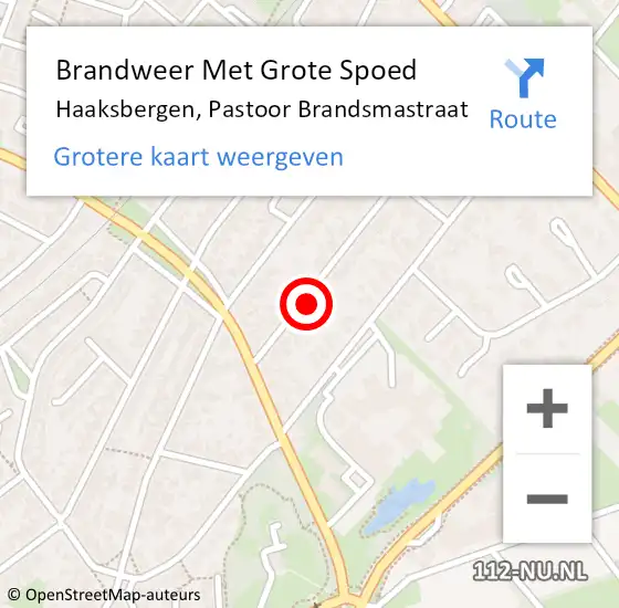 Locatie op kaart van de 112 melding: Brandweer Met Grote Spoed Naar Haaksbergen, Pastoor Brandsmastraat op 5 oktober 2023 12:46