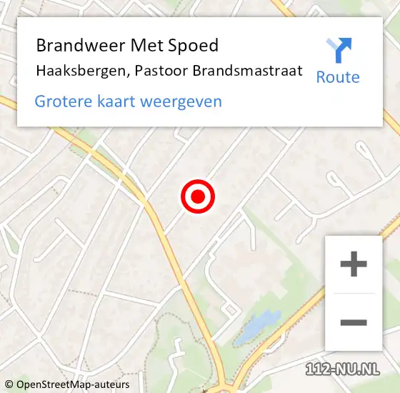 Locatie op kaart van de 112 melding: Brandweer Met Spoed Naar Haaksbergen, Pastoor Brandsmastraat op 5 oktober 2023 13:05