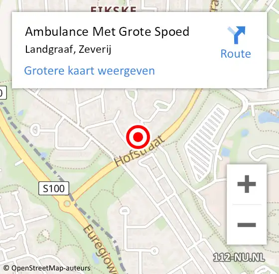 Locatie op kaart van de 112 melding: Ambulance Met Grote Spoed Naar Landgraaf, Zeverij op 10 september 2014 15:13