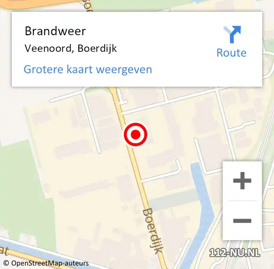 Locatie op kaart van de 112 melding: Brandweer Veenoord, Boerdijk op 14 oktober 2013 08:35