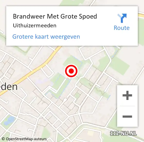 Locatie op kaart van de 112 melding: Brandweer Met Grote Spoed Naar Uithuizermeeden op 5 oktober 2023 15:54