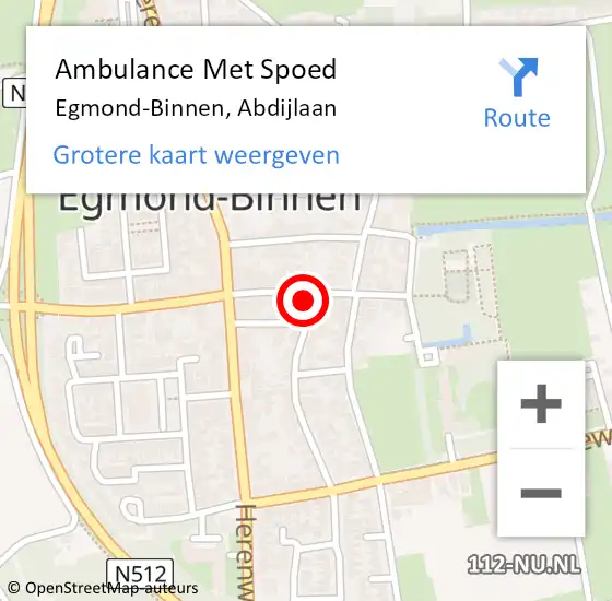 Locatie op kaart van de 112 melding: Ambulance Met Spoed Naar Egmond-Binnen, Abdijlaan op 5 oktober 2023 15:55