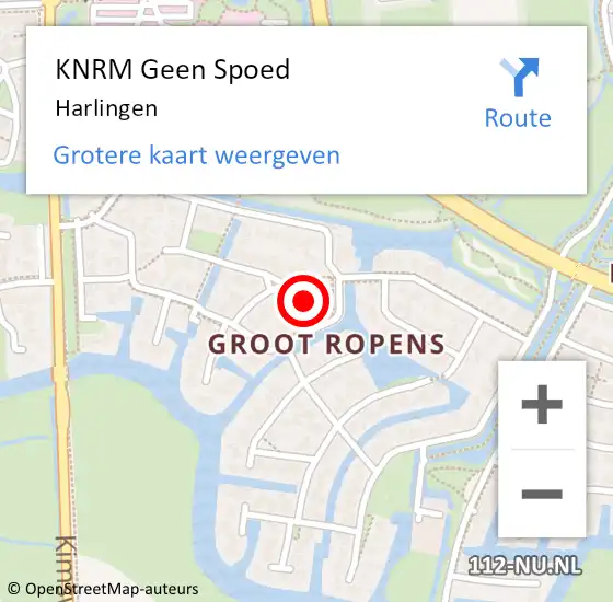 Locatie op kaart van de 112 melding: KNRM Geen Spoed Naar Harlingen op 5 oktober 2023 16:25