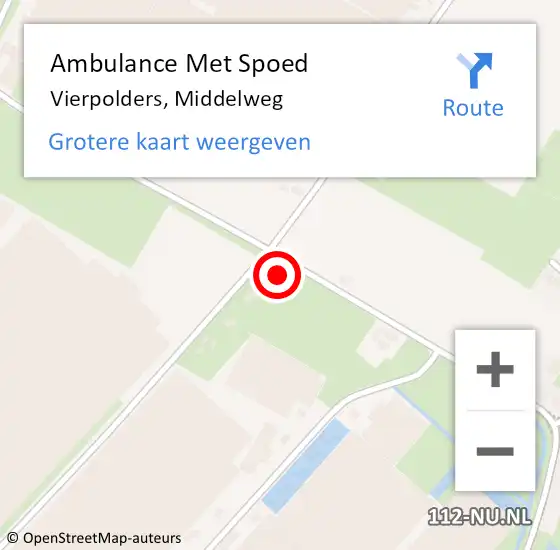 Locatie op kaart van de 112 melding: Ambulance Met Spoed Naar Vierpolders, Middelweg op 5 oktober 2023 17:07