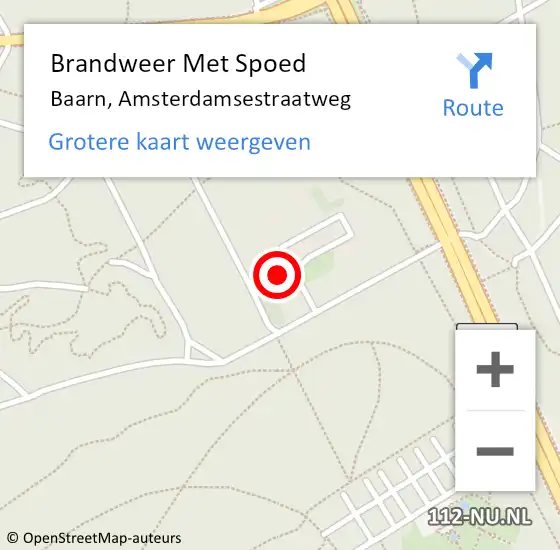Locatie op kaart van de 112 melding: Brandweer Met Spoed Naar Baarn, Amsterdamsestraatweg op 5 oktober 2023 17:42