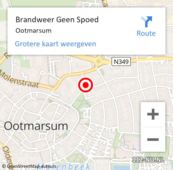 Locatie op kaart van de 112 melding: Brandweer Geen Spoed Naar Ootmarsum op 5 oktober 2023 18:34