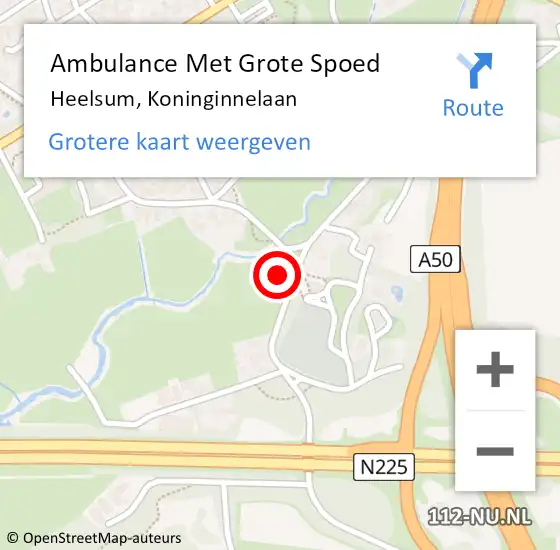 Locatie op kaart van de 112 melding: Ambulance Met Grote Spoed Naar Heelsum, Koninginnelaan op 10 september 2014 15:54