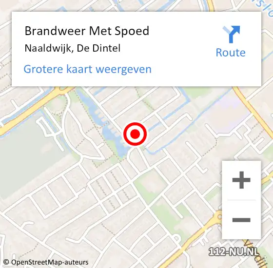 Locatie op kaart van de 112 melding: Brandweer Met Spoed Naar Naaldwijk, De Dintel op 5 oktober 2023 19:14