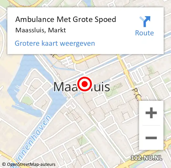 Locatie op kaart van de 112 melding: Ambulance Met Grote Spoed Naar Maassluis, Markt op 5 oktober 2023 19:39