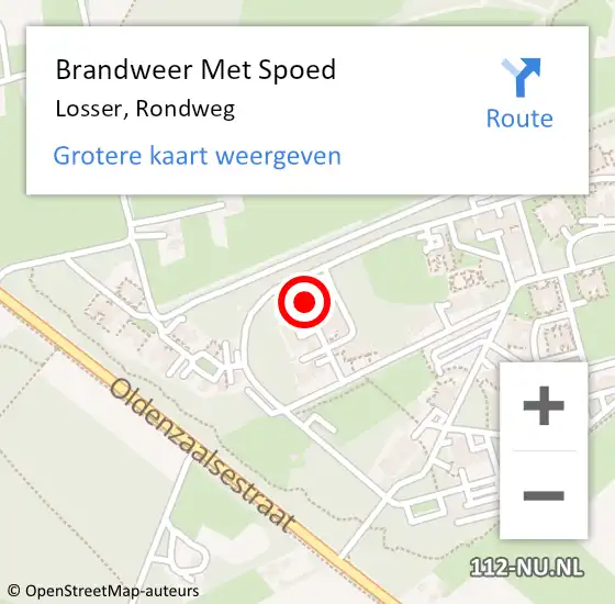 Locatie op kaart van de 112 melding: Brandweer Met Spoed Naar Losser, Rondweg op 5 oktober 2023 20:29