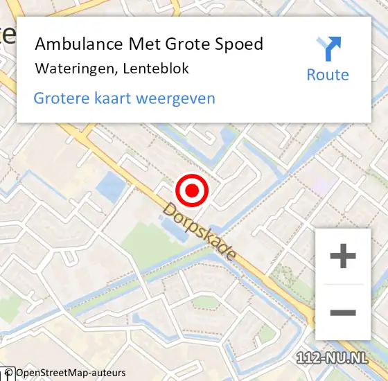 Locatie op kaart van de 112 melding: Ambulance Met Grote Spoed Naar Wateringen, Lenteblok op 5 oktober 2023 20:35