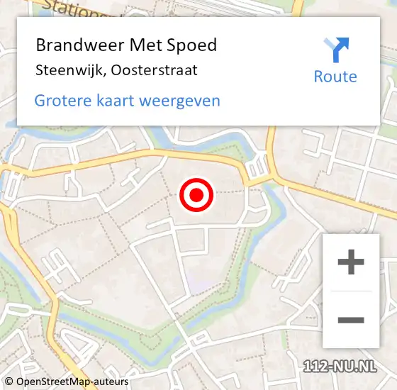 Locatie op kaart van de 112 melding: Brandweer Met Spoed Naar Steenwijk, Oosterstraat op 5 oktober 2023 20:39