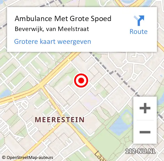 Locatie op kaart van de 112 melding: Ambulance Met Grote Spoed Naar Beverwijk, van Meelstraat op 5 oktober 2023 23:08