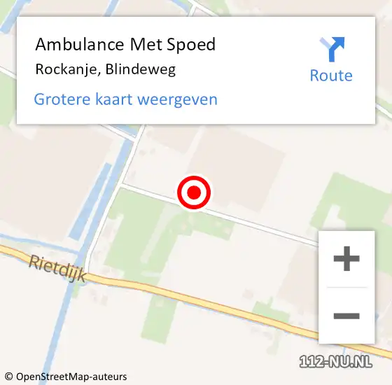 Locatie op kaart van de 112 melding: Ambulance Met Spoed Naar Rockanje, Blindeweg op 5 oktober 2023 23:36
