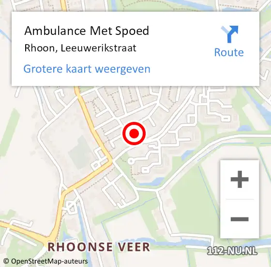 Locatie op kaart van de 112 melding: Ambulance Met Spoed Naar Rhoon, Leeuwerikstraat op 6 oktober 2023 00:33