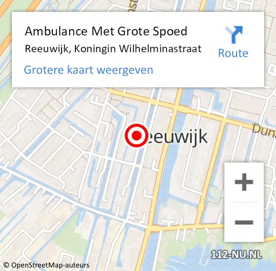 Locatie op kaart van de 112 melding: Ambulance Met Grote Spoed Naar Reeuwijk, Koningin Wilhelminastraat op 6 oktober 2023 01:01