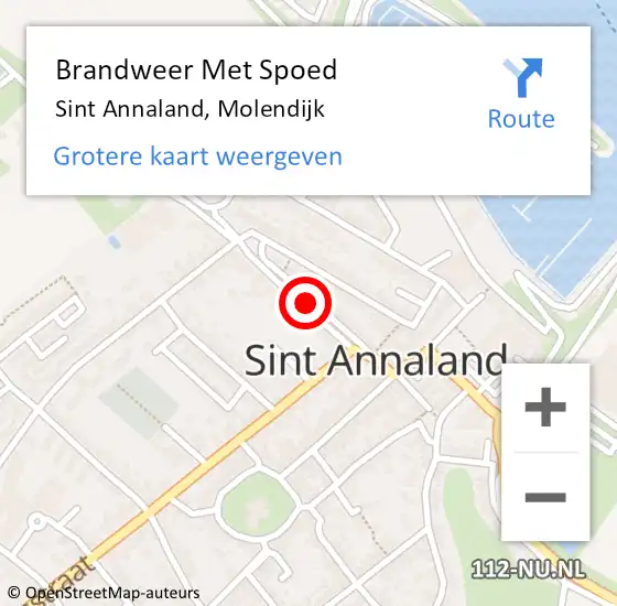 Locatie op kaart van de 112 melding: Brandweer Met Spoed Naar Sint Annaland, Molendijk op 6 oktober 2023 01:43