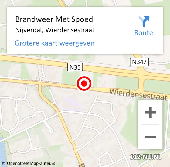 Locatie op kaart van de 112 melding: Brandweer Met Spoed Naar Nijverdal, Wierdensestraat op 6 oktober 2023 01:58