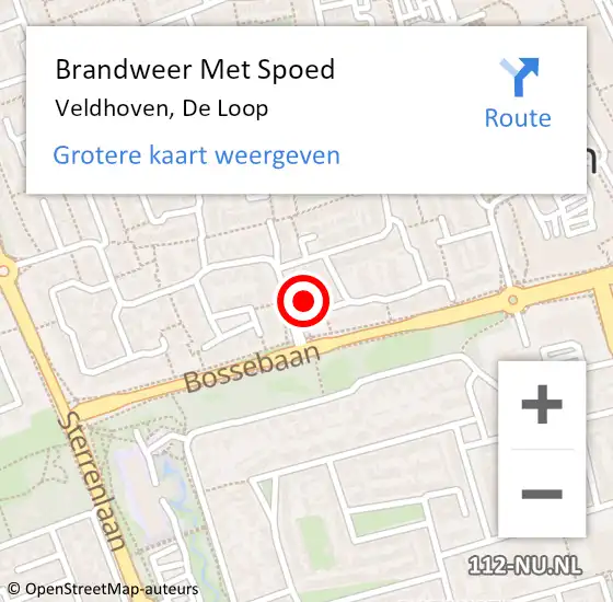 Locatie op kaart van de 112 melding: Brandweer Met Spoed Naar Veldhoven, De Loop op 6 oktober 2023 02:35