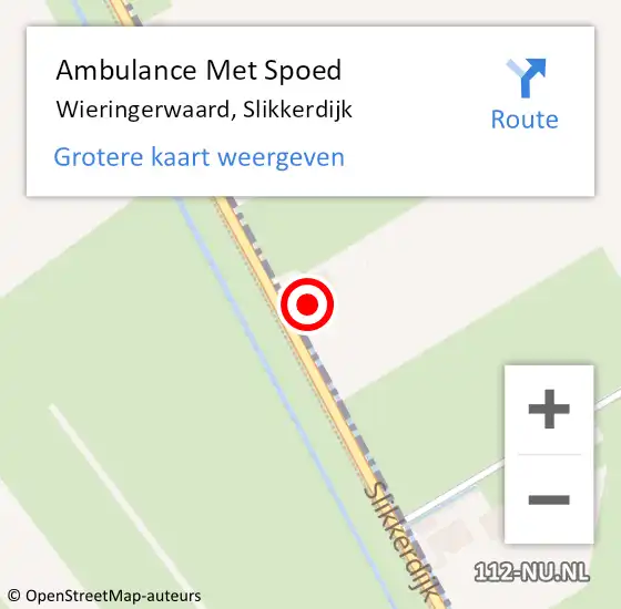 Locatie op kaart van de 112 melding: Ambulance Met Spoed Naar Wieringerwaard, Slikkerdijk op 6 oktober 2023 03:11