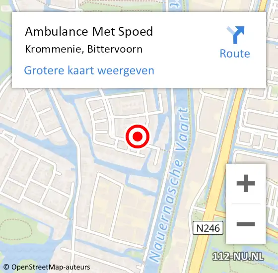 Locatie op kaart van de 112 melding: Ambulance Met Spoed Naar Krommenie, Bittervoorn op 6 oktober 2023 04:47