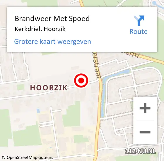 Locatie op kaart van de 112 melding: Brandweer Met Spoed Naar Kerkdriel, Hoorzik op 6 oktober 2023 09:18