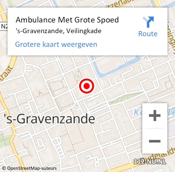 Locatie op kaart van de 112 melding: Ambulance Met Grote Spoed Naar 's-Gravenzande, Veilingkade op 6 oktober 2023 09:35