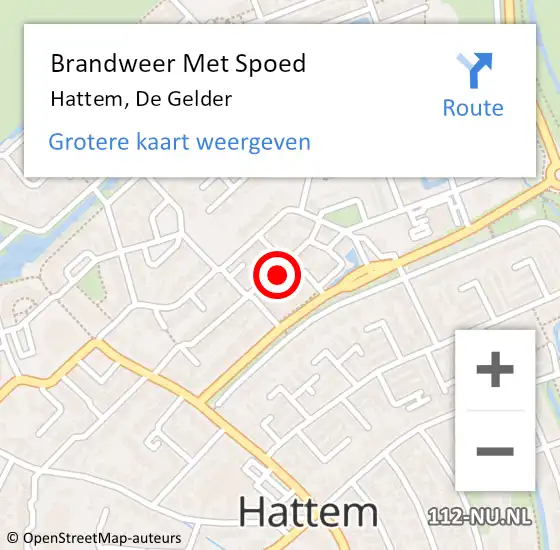 Locatie op kaart van de 112 melding: Brandweer Met Spoed Naar Hattem, De Gelder op 10 september 2014 16:46