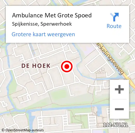 Locatie op kaart van de 112 melding: Ambulance Met Grote Spoed Naar Spijkenisse, Sperwerhoek op 6 oktober 2023 11:43