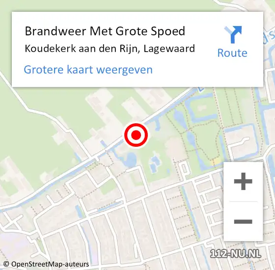 Locatie op kaart van de 112 melding: Brandweer Met Grote Spoed Naar Koudekerk aan den Rijn, Lagewaard op 6 oktober 2023 11:55