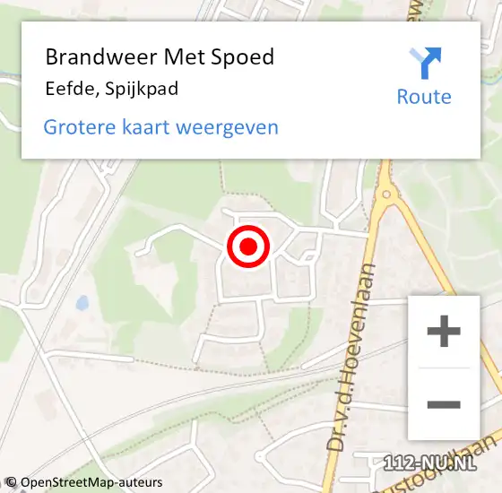 Locatie op kaart van de 112 melding: Brandweer Met Spoed Naar Eefde, Spijkpad op 6 oktober 2023 11:58