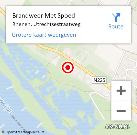 Locatie op kaart van de 112 melding: Brandweer Met Spoed Naar Rhenen, Utrechtsestraatweg op 6 oktober 2023 12:10