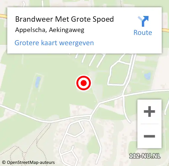 Locatie op kaart van de 112 melding: Brandweer Met Grote Spoed Naar Appelscha, Aekingaweg op 6 oktober 2023 13:33