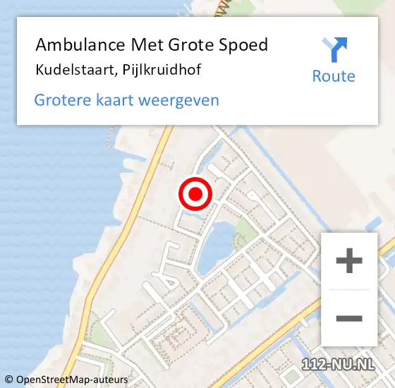 Locatie op kaart van de 112 melding: Ambulance Met Grote Spoed Naar Kudelstaart, Pijlkruidhof op 6 oktober 2023 14:51