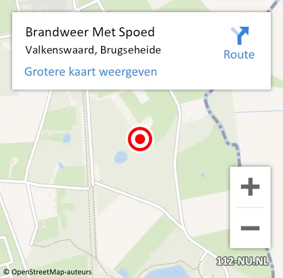 Locatie op kaart van de 112 melding: Brandweer Met Spoed Naar Valkenswaard, Brugseheide op 6 oktober 2023 15:10