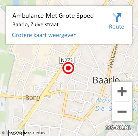 Locatie op kaart van de 112 melding: Ambulance Met Grote Spoed Naar Baarlo, Zuivelstraat op 10 september 2014 17:23