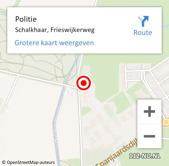 Locatie op kaart van de 112 melding: Politie Schalkhaar, Frieswijkerweg op 6 oktober 2023 16:01