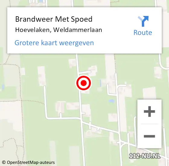 Locatie op kaart van de 112 melding: Brandweer Met Spoed Naar Hoevelaken, Weldammerlaan op 6 oktober 2023 18:43