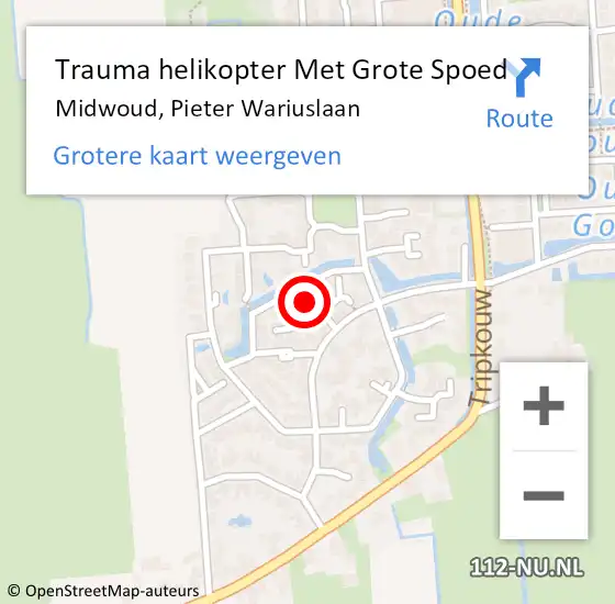 Locatie op kaart van de 112 melding: Trauma helikopter Met Grote Spoed Naar Midwoud, Pieter Wariuslaan op 6 oktober 2023 19:07