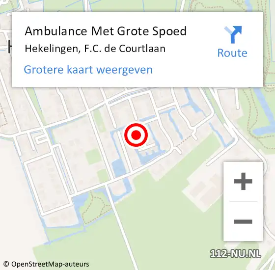 Locatie op kaart van de 112 melding: Ambulance Met Grote Spoed Naar Hekelingen, F.C. de Courtlaan op 6 oktober 2023 19:10
