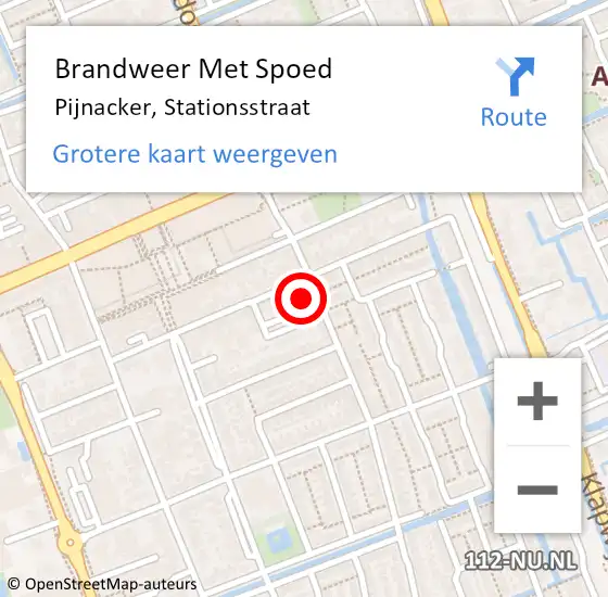 Locatie op kaart van de 112 melding: Brandweer Met Spoed Naar Pijnacker, Stationsstraat op 6 oktober 2023 19:25