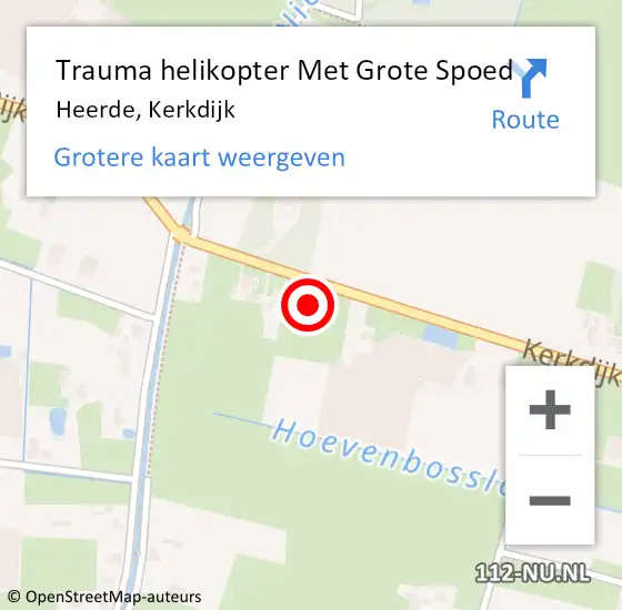 Locatie op kaart van de 112 melding: Trauma helikopter Met Grote Spoed Naar Heerde, Kerkdijk op 6 oktober 2023 19:44