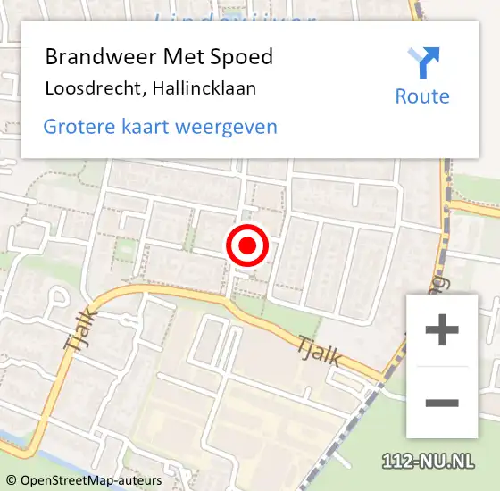 Locatie op kaart van de 112 melding: Brandweer Met Spoed Naar Loosdrecht, Hallincklaan op 6 oktober 2023 20:18