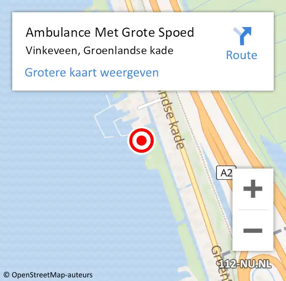 Locatie op kaart van de 112 melding: Ambulance Met Grote Spoed Naar Vinkeveen, Groenlandse kade op 6 oktober 2023 21:49