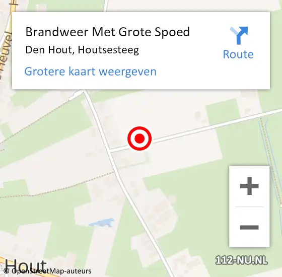 Locatie op kaart van de 112 melding: Brandweer Met Grote Spoed Naar Den Hout, Houtsesteeg op 6 oktober 2023 22:36