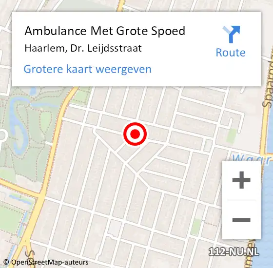 Locatie op kaart van de 112 melding: Ambulance Met Grote Spoed Naar Haarlem, Dr. Leijdsstraat op 7 oktober 2023 01:27